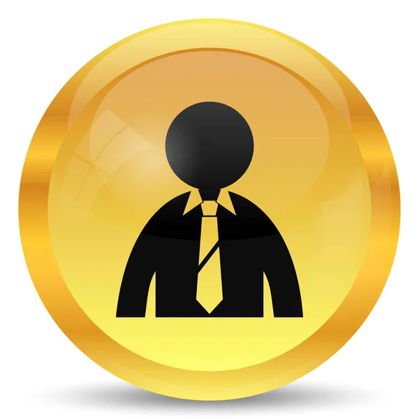 Business Man Icon Internet Button White Background — Stock Photo, Image