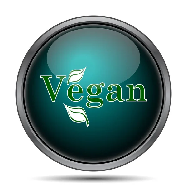 Icono Vegano Botón Internet Sobre Fondo Blanco —  Fotos de Stock