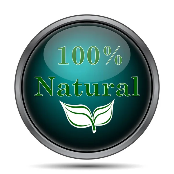 Icono 100 Natural Botón Internet Sobre Fondo Blanco — Foto de Stock