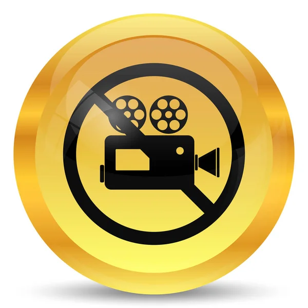 Videokamera Tiltott Ikonra Internet Gomb Fehér Háttér — Stock Fotó