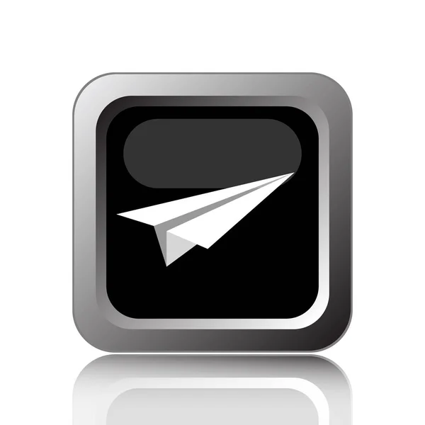Иконка Бумажного Самолета Кнопка Интернет Белом Фоне — стоковое фото