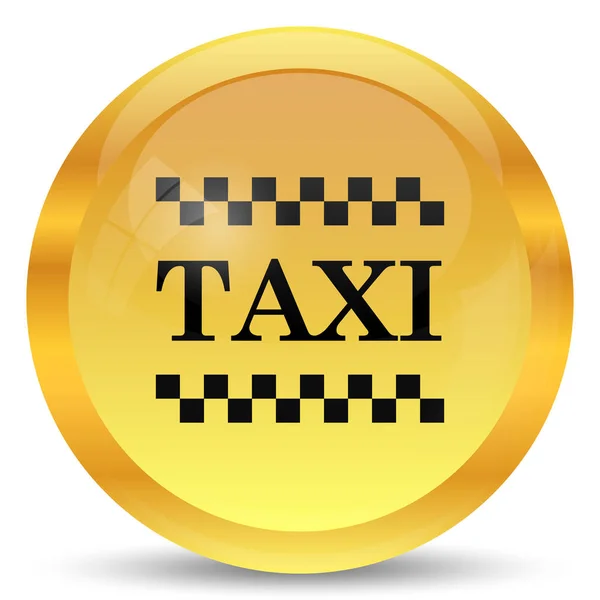 Icona Del Taxi Pulsante Internet Sfondo Bianco — Foto Stock