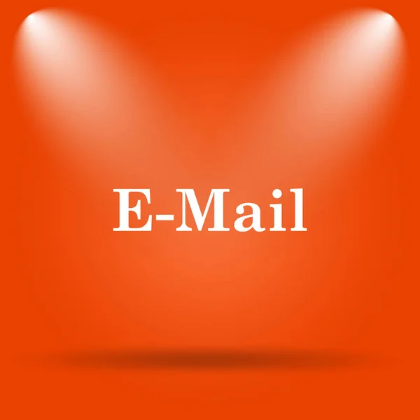 Ikona Wiadomości Mail Przycisk Internet Pomarańczowym Tle — Zdjęcie stockowe