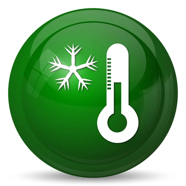 Snowflake Thermometer Icon Internet Button White Background — Stock Photo, Image