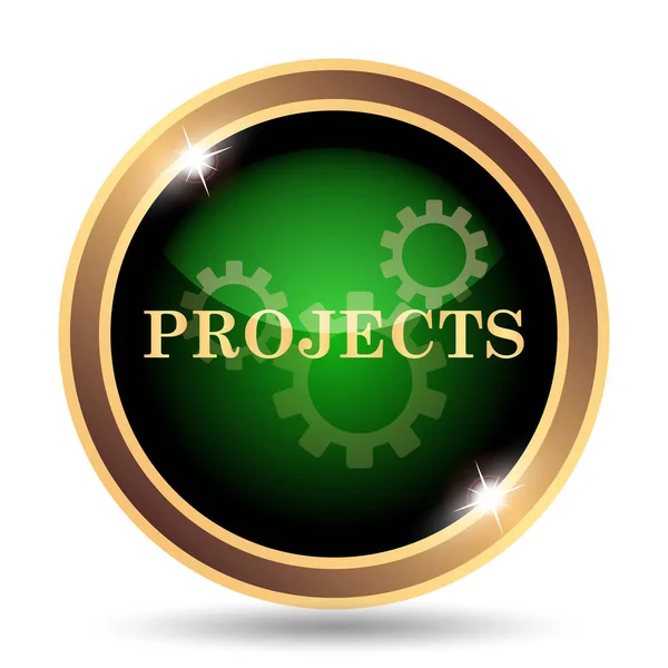 Projects Icon Internet Button White Background — Stock Photo, Image