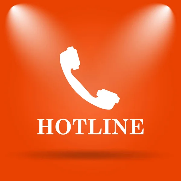 Hotline Ikonen Internet Knappen Orange Bakgrund — Stockfoto