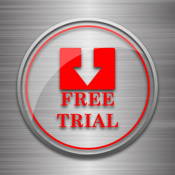 Free Trial Icon Internet Button Metallic Background — Stock Photo, Image
