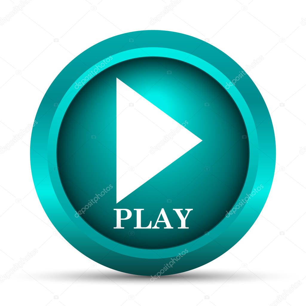 Play icon. Internet button on white background