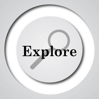 Simge keşfedin. Beyaz arka plan üzerinde Internet düğmesi