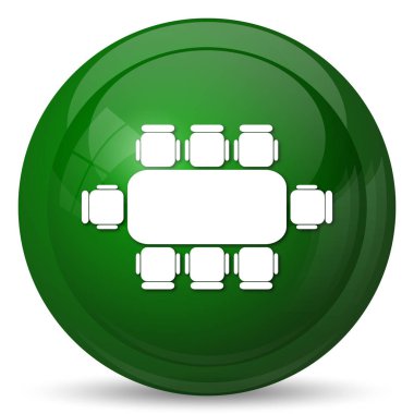 Tablo simgesi toplantı iş. Beyaz arka plan üzerinde Internet düğmesi