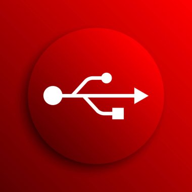 USB simge. Beyaz arka plan üzerinde Internet düğmesi
