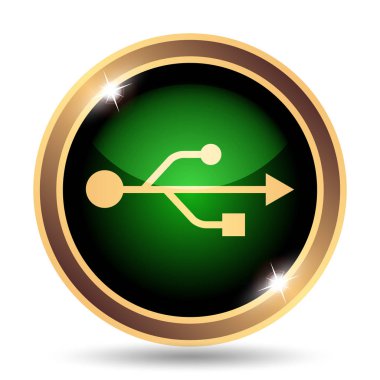USB simge. Beyaz arka plan üzerinde Internet düğmesi