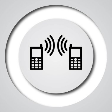 İletişim simgesi. Beyaz arka plan üzerinde Internet düğmesi