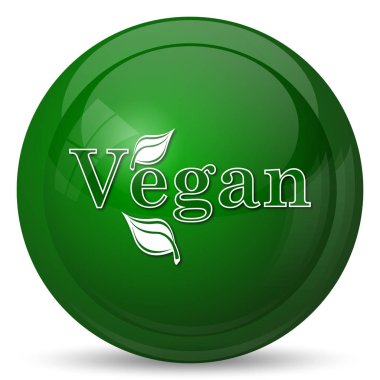 Vegan simgesi. Beyaz arka plan üzerinde Internet düğmesi