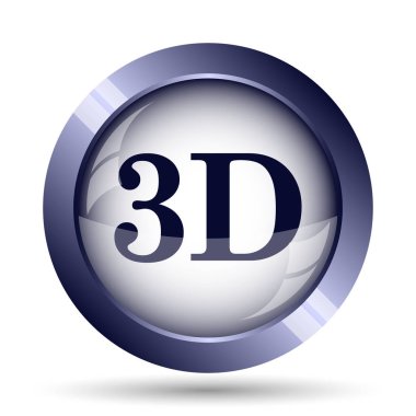 3D simgesi. Beyaz arka plan üzerinde Internet düğmesi