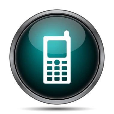 Hareket eden telefon simgesi. Beyaz arka plan üzerinde Internet düğmesi