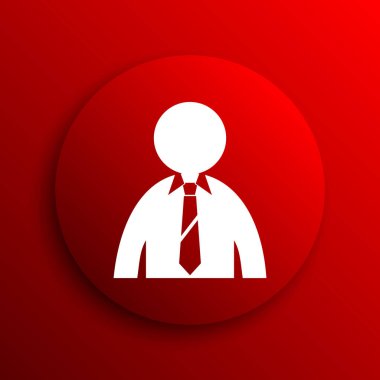 İş adamı simgesi. Beyaz arka plan üzerinde Internet düğmesi