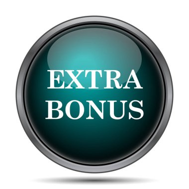 Ekstra bonus simgesi. Beyaz arka plan üzerinde Internet düğmesi
