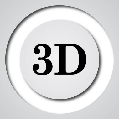 3D simgesi. Beyaz arka plan üzerinde Internet düğmesi