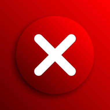 Kapat simgesini x. Beyaz arka plan üzerinde Internet düğmesi