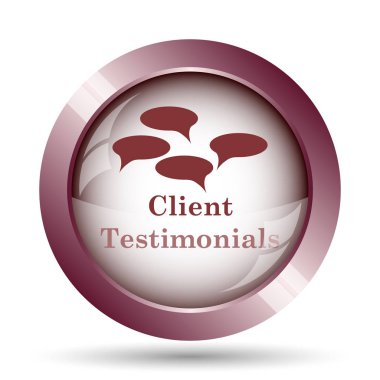 Müşteri referansları simgesi. Beyaz arka plan üzerinde Internet düğmesi