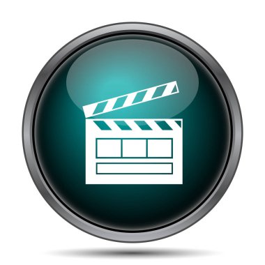 Film simgesi. Beyaz arka plan üzerinde Internet düğmesi