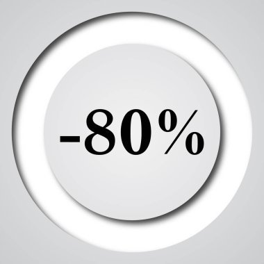 yüzde 80'i indirim simgesi. Beyaz arka plan üzerinde Internet düğmesi