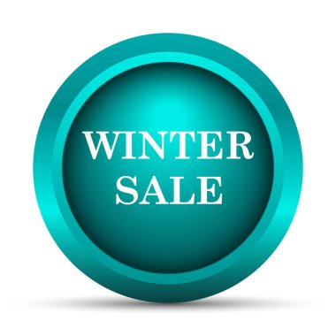 Kış satış simgesi. Beyaz arka plan üzerinde Internet düğmesi