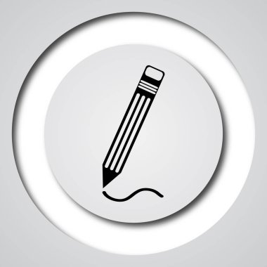 Kalem simgesi. Beyaz arka plan üzerinde Internet düğmesi