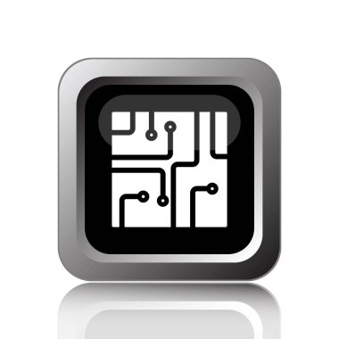 Devre kartı simgesi. Beyaz arka plan üzerinde Internet düğmesi