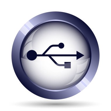 USB simge. Beyaz arka plan üzerinde Internet düğmesi