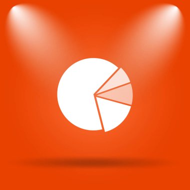 Grafik pasta simgesi. Internet düğmesini turuncu zemin üzerine