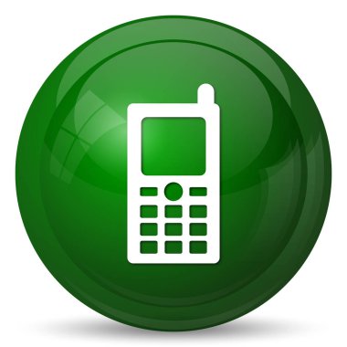 Hareket eden telefon simgesi. Beyaz arka plan üzerinde Internet düğmesi