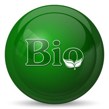 Biyo simgesi. Beyaz arka plan üzerinde Internet düğmesi