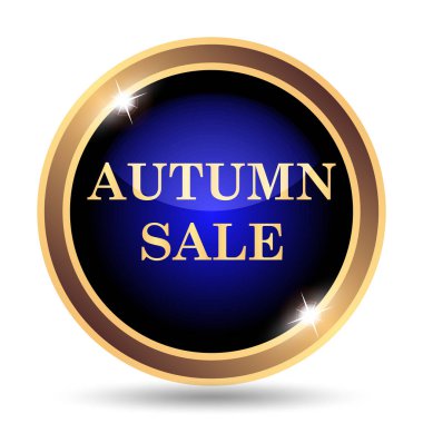 Sonbahar satış simgesi. Beyaz arka plan üzerinde Internet düğmesi