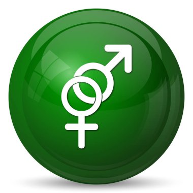 Seks simgesi. Beyaz arka plan üzerinde Internet düğmesi