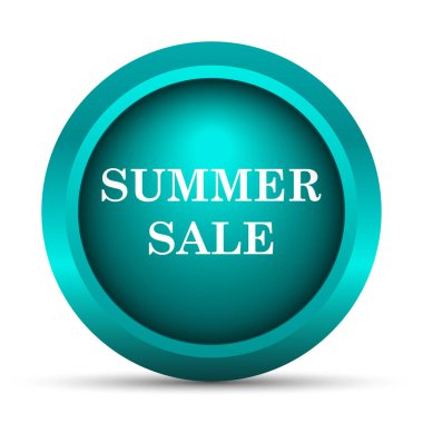 Yaz satış simgesi. Beyaz arka plan üzerinde Internet düğmesi