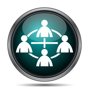 İletişim simgesi. Beyaz arka plan üzerinde Internet düğmesi