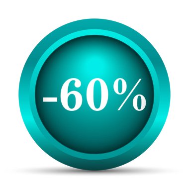 yüzde 60 indirim simgesi. Beyaz arka plan üzerinde Internet düğmesi