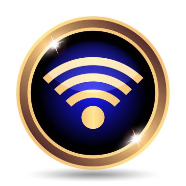 Kablosuz işareti simgesi. Beyaz arka plan üzerinde Internet düğmesi