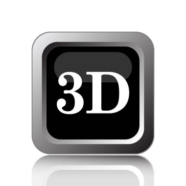3D simgesi. Beyaz arka plan üzerinde Internet düğmesi