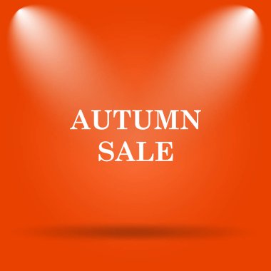 Sonbahar satış simgesi. Internet düğmesini turuncu zemin üzerine