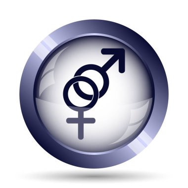 Seks simgesi. Beyaz arka plan üzerinde Internet düğmesi