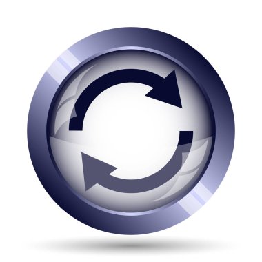 Yeniden iki ok simgesi. Beyaz arka plan üzerinde Internet düğmesi