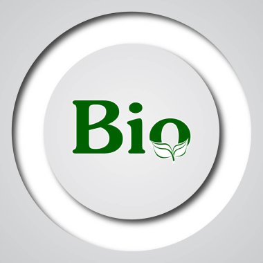 Biyo simgesi. Beyaz arka plan üzerinde Internet düğmesi
