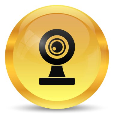 Webcam kutsal kişilerin resmi. Beyaz arka plan üzerinde Internet düğmesi