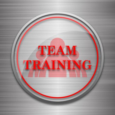 Takım eğitim simgesi. Metalik arka plan üzerinde Internet düğmesi