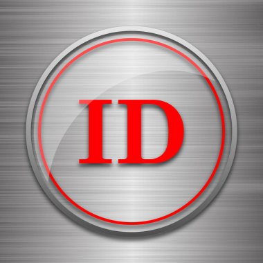 ID simgesi. Metalik arka plan üzerinde Internet düğmesi