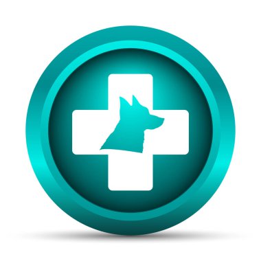 Veteriner simgesi. Beyaz arka plan üzerinde Internet düğmesi