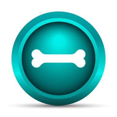 Kemik simgesi. Beyaz arka plan üzerinde Internet düğmesi